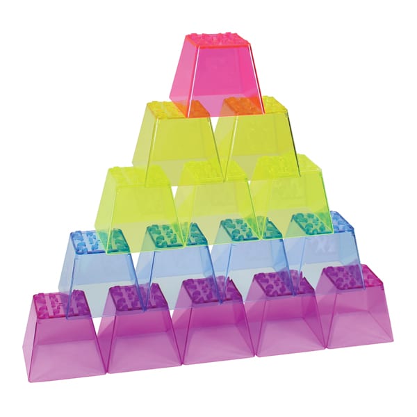 Roylco crystal color stacking blocks.