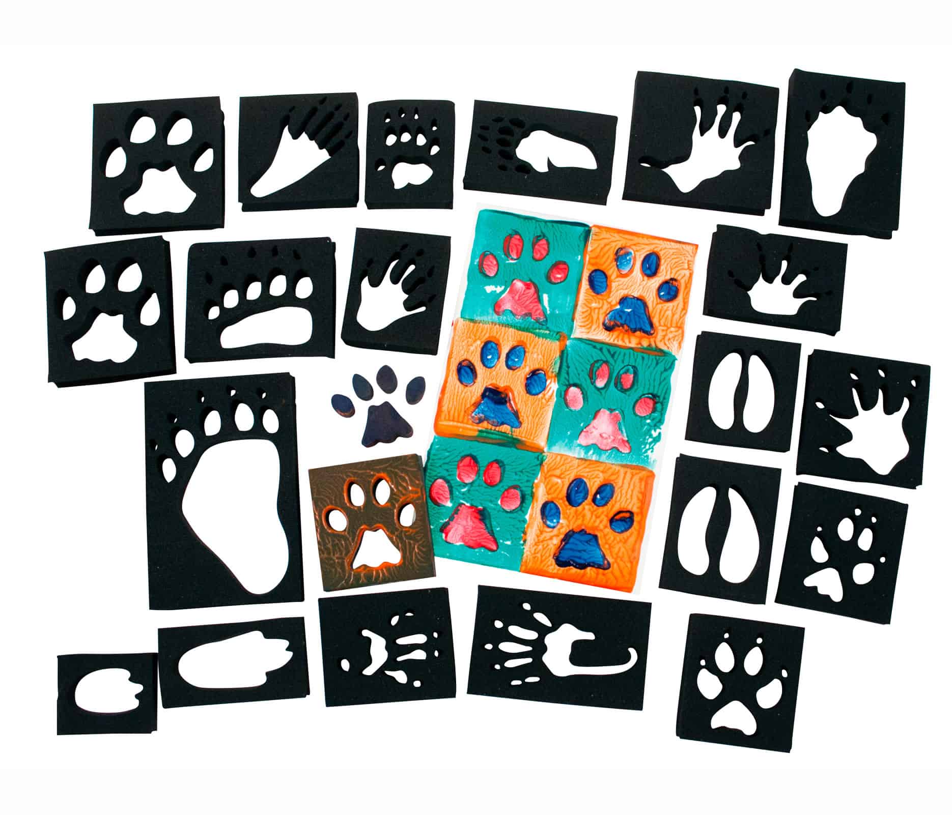 Animal track foam stampers set of 12.