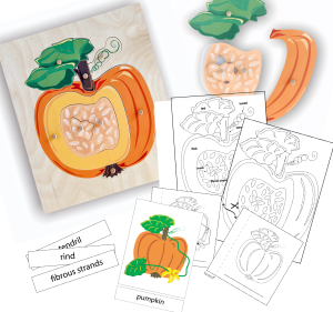 Wooden pumpkin puzzle and digital download cover page