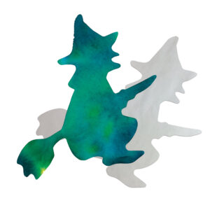 Diffusing paper halloween witch example.