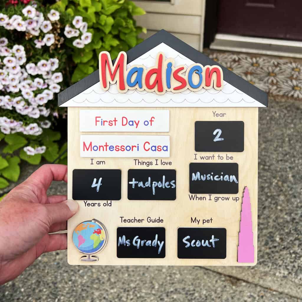 First Day of Montessori School Sign