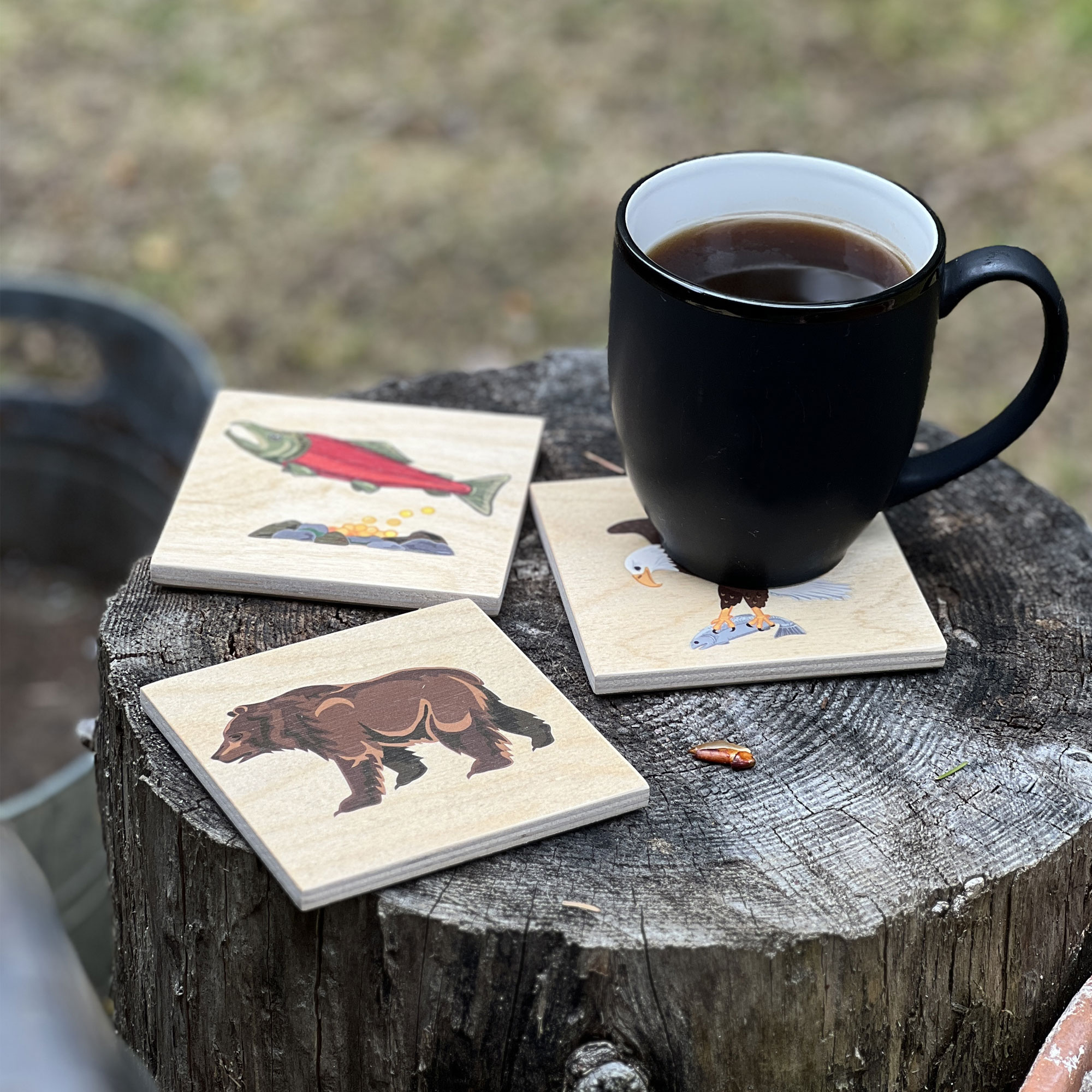 coaster-bear-eagle-with-mug coaster-bear-eagle-with-mug